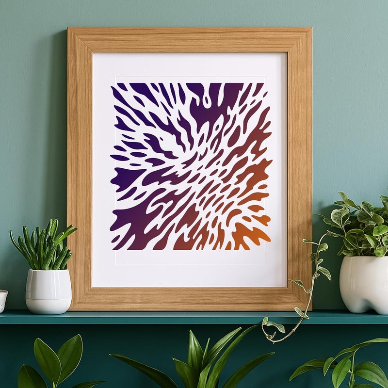 beinkmake 16Pcs Mixed Texture Stencil PET Painting Templates Tree Bubble Waves Inlay Border Stencils for Furniture Reusable DIY Craft for Wall Wood Fabric Canvas Paper Home Decor 7.87inch - Image 4